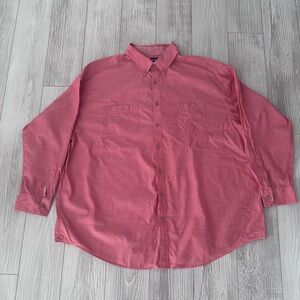 Roundtree & Yorke Coral pink Button-Down Long Sleeve Shirt, size 3XB